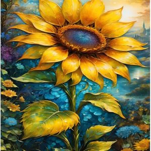 Sunflower Paint by Numbers Kits for Adults, Paint by Number Sunflower on Canvas, DIY Acrylic Paint by Number for Adult Beginners for Gift Home Decor 16x20 inch