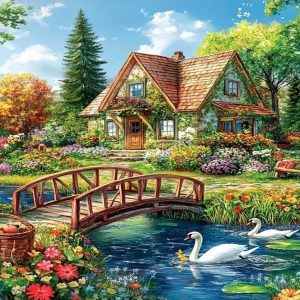 Easy Paint by Numbers Kit for Adults Beginner, Landscape Adult Paint by Number Kits on Canvas, DIY Painting with Numbers for Adults, Acrylic Oil by Number Kits for Home Wall Decor 16x20 in